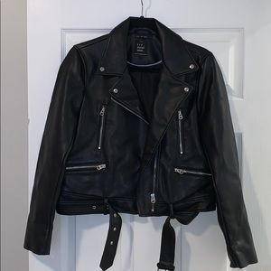 Faux Cropped Leather Jacket